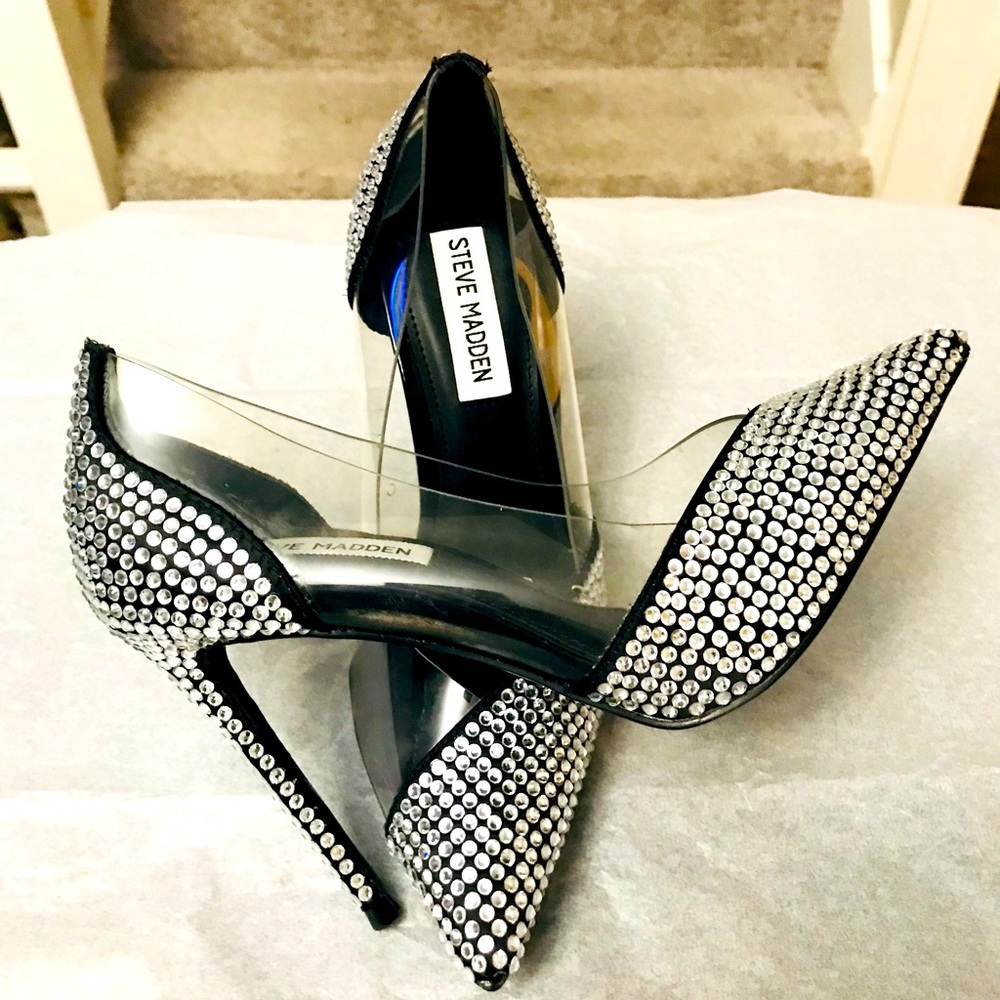 STEVE MADDEN WOMEN LILI PUMP SHOES. GORGEOUS RHINESTONE DESIGN, MODERN LOOKS. 6